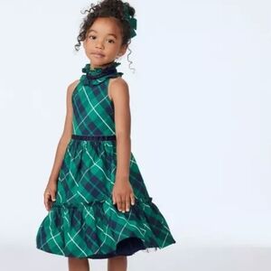 Janie And Jack Green and Blue Plaid Sleeveless Dress